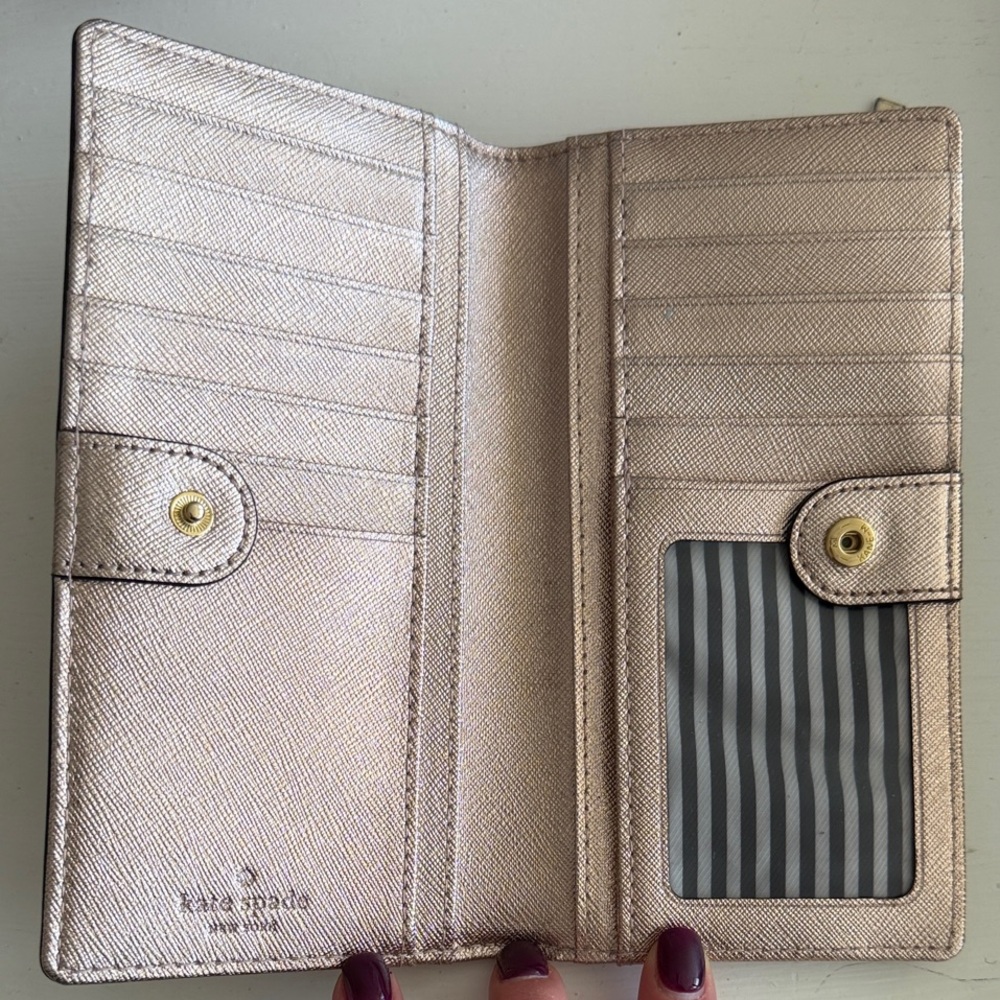 Kate Spade Rose Gold Metallic Wallet - Picture 2 of 3